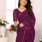 Rajwada Purple Georgette Embellished Saree For Women