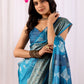 Rajwada Blue Silk Blend Printed Saree For Women