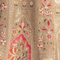 Rajwada Beige Banarasi Silk Embroidered Semi-Stitched Lehenga For Women