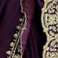 Rajwada Wine Soft Orgenza Silk Embellished Saree For Women