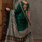 Rajwada Green Silk Blend Printed Elegant Saree For Women