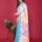 Rajwada Sky Blue Silk Blend Printed Saree For Women