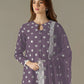 Rajwada Purple Georgette Embroidered Semi Stitched Kurta Set For Women