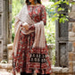 Rajwada Maroon Rayon Printed Stitched Kurta Set For Women