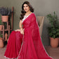 Rajwada Red  Banglori Lace Work Saree With Unstitched Blouse For Women