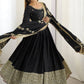 Rajwada Black Chinon Silk Embroidered Stitched Kurta Set For Women