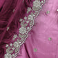 Dark Purple Silk Blend Embellished Saree