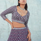 Rajwada Purple Georgette Embellished Semi-Stitched lehenga For Women