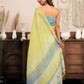 Rajwada Blue And Yellow Cotton Linen Zari Work Saree For Women
