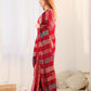 Rajwada Red Georgette Embellished Saree With Unstitched Blouse For Women