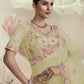 Rajwada Yellow Net Embellished Elegant Saree For Women