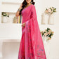 Rajwada Pink Cotton Linen Zari Work Saree For Women