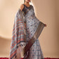 Rajwada Grey Silk Blend Printed Saree For Women