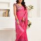 Rajwada Pink Cotton Linen Zari Work Saree For Women