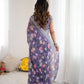 Rajwada Lavender Linen Cotton Printed Saree For Women