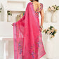 Rajwada Pink Cotton Linen Zari Work Saree For Women
