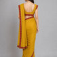 Mustard Yellow Silk Blend Embellished Saree