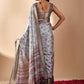 Rajwada Grey Silk Blend Printed Saree For Women