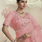 Rajwada Pink Net Embellished Elegant Saree For Women