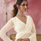 Rajwada White Net Embellished Elegant Saree For Women