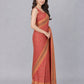 Pink Silk Blend Solid Saree