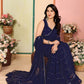 Rajwada Dark Blue Georgette Embellished Saree For Women