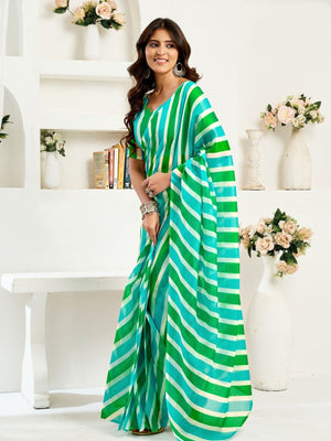 Rajwada Green Cotton Linen Zari Work Saree For Women
