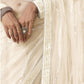 Rajwada White Net Embellished Elegant Saree For Women