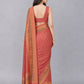 Pink Silk Blend Solid Saree