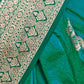 Rajwada Teal Silk Blend Woven Saree With Unstitched Blouse For Women
