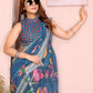 Rajwada Blue Cotton Printed Saree For Women