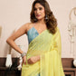 Rajwada Blue And Yellow Cotton Linen Zari Work Saree For Women