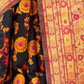 Rajwada Black Silk Blend Woven Saree For Women