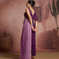 Rajwada Purple Cotton Blend Embellished Co-ord Set For Women