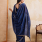 Rajwada Navy Blue Silk Blend Embroidered Saree For Women