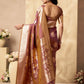 Rajwada Mauve Silk Blend Solid Saree For Women