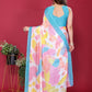 Rajwada Sky Blue Silk Blend Printed Saree For Women