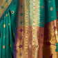 Rajwada Teal Green Silk Blend Woven Pithani Saree For Women