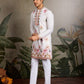 Rajwada White Silk Blend Embroidered Stitched Kurta For Men