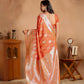 Rajwada Orange Silk Blend Woven Elegant Saree For Women
