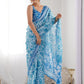 Rajwada Sky Blue Georgette Printed Saree For Women