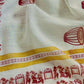 Rajwada Off White Cotton Blend Solid Printed Saree For Women