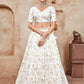 Rajwada White Silk Blend Embroidered Semi-Stitched Lehenga For Women