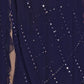 Rajwada Dark Blue Georgette Embellished Saree For Women