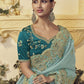 Rajwada Light Green Georgette Embroidered Elegant Saree For Women
