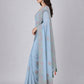 Light Blue Georgette Embroidered Saree
