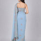 Light Blue Georgette Embroidered Saree