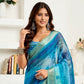 Rajwada Blue Cotton Linen Zari Work Saree For Women