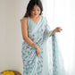 Rajwada Sea Green Georgette Printed Saree For Women