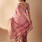 Rajwada Pink Silk Blend Printed Saree For Women